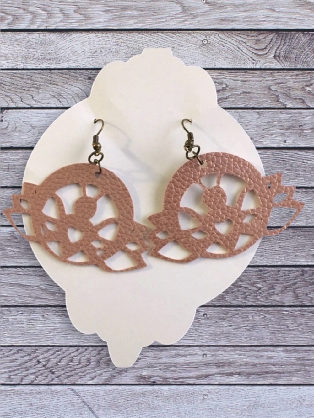 NEW faux leather bee earrings